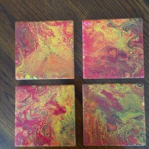 Colorful Abstract Coasters Set